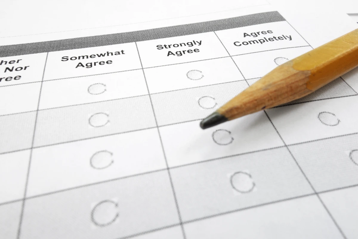 image of patient filling out a survey